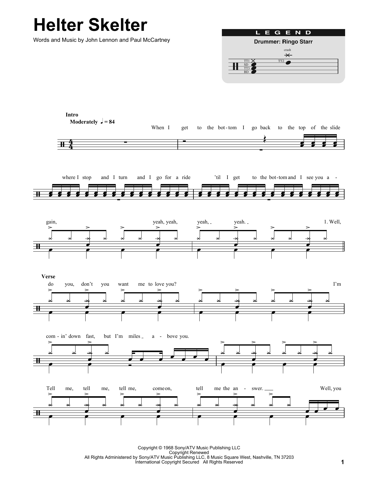 Helter Skelter (Drums Transcription) von The Beatles