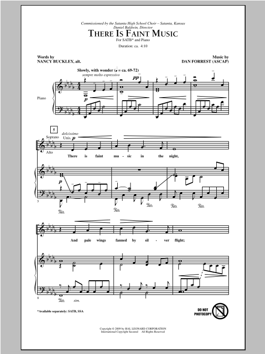 There Is Faint Music (SATB Choir) von Dan Forrest