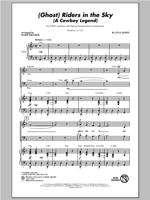 (Ghost) Riders In The Sky (A Cowboy Legend) (SATB Choir) von Mark Brymer