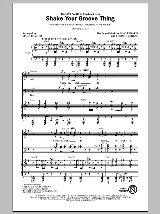 Shake Your Groove Thing (SATB Choir) von Mark Brymer