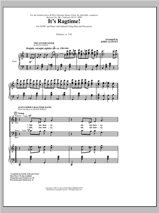 It's Ragtime! (SATB Choir) von John Leavitt