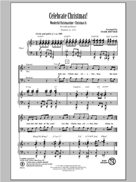 Celebrate Christmas! (Medley) (SAB Choir) von Mark Brymer