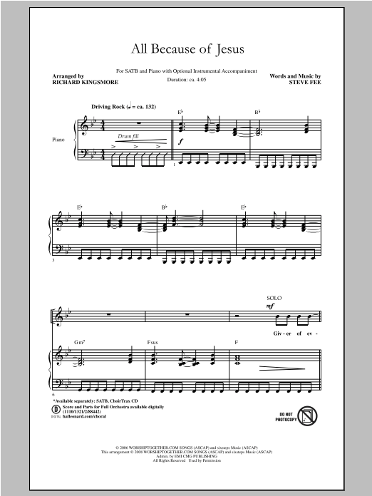 All Because Of Jesus (SATB Choir) von Richard Kingsmore