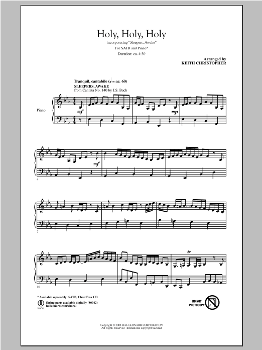 Holy, Holy, Holy (SATB Choir) von Keith Christopher
