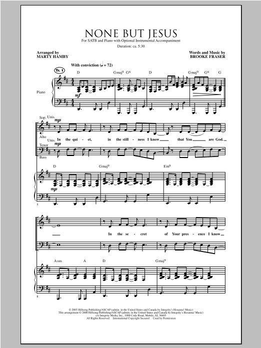 None But Jesus (SATB Choir) von Marty Hamby