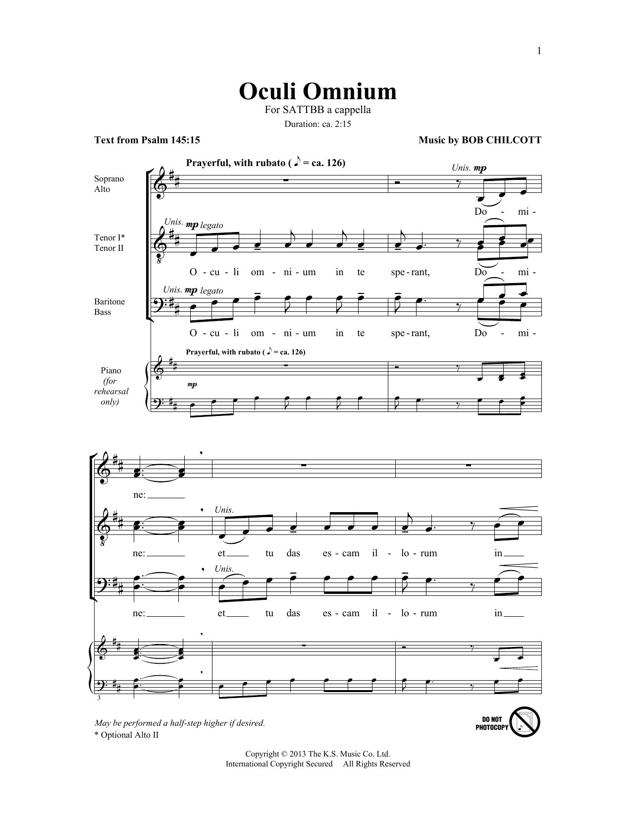 Oculi Omnium (SATB Choir) von Bob Chilcott