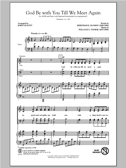 God Be With You Till We Meet Again (SATB Choir) von John Leavitt