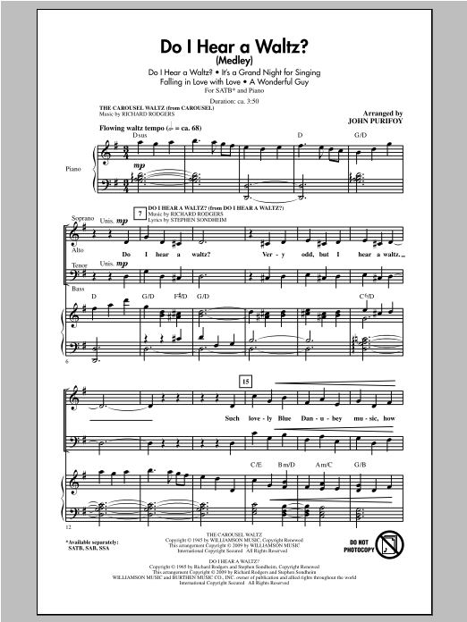 Do I Hear A Waltz? (SATB Choir) von John Purifoy