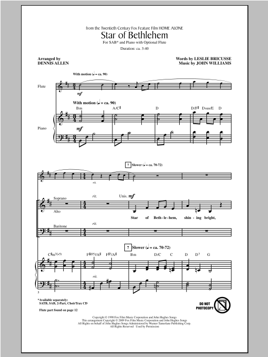 Star Of Bethlehem (SAB Choir) von Dennis Allen