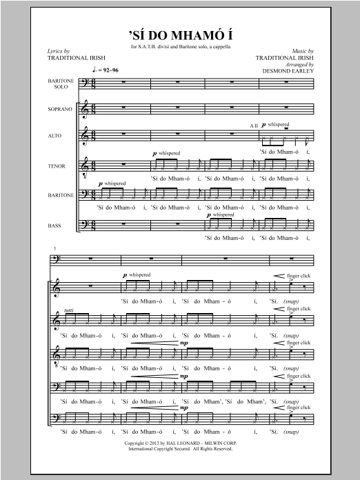 Si Do Mhamo I (SATB Choir) von Desmond Earley