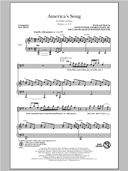 America's Song (SAB Choir) von Mac Huff