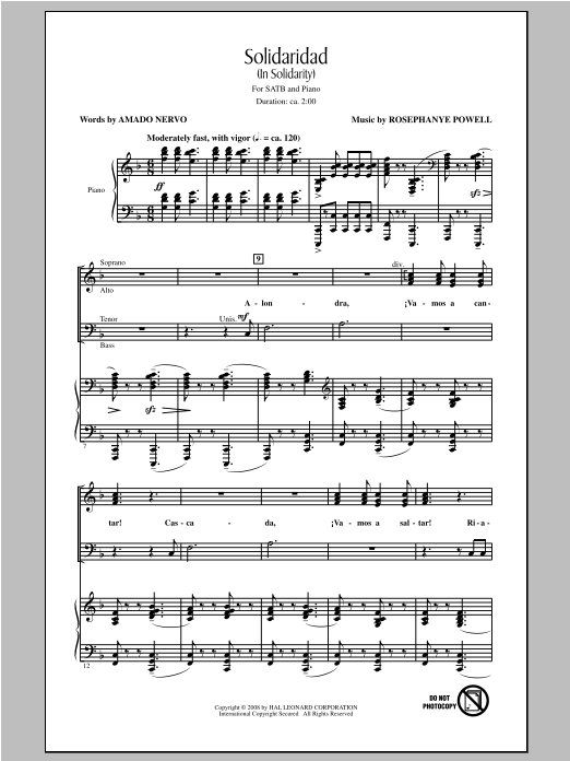 Solidaridad (In Solidarity) (SATB Choir) von Rosephanye Powell