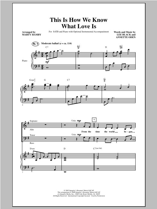 This Is How We Know What Love Is (SATB Choir) von Marty Hamby