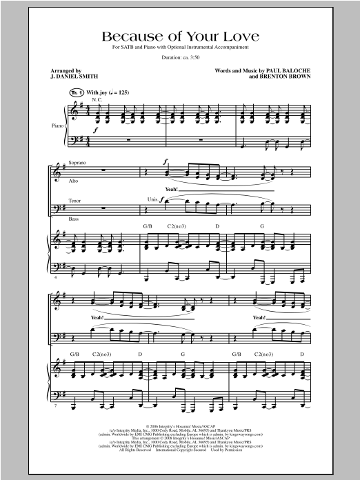 Because Of Your Love (SATB Choir) von J. Daniel Smith