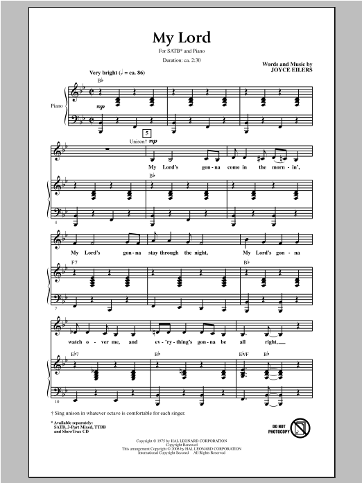 My Lord (SATB Choir) von Joyce Eilers