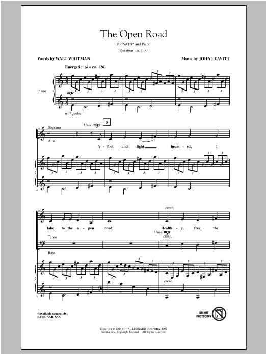 The Open Road (SATB Choir) von John Leavitt