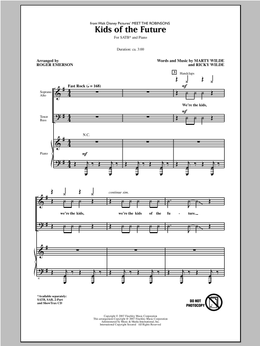 Kids Of The Future (SATB Choir) von Roger Emerson