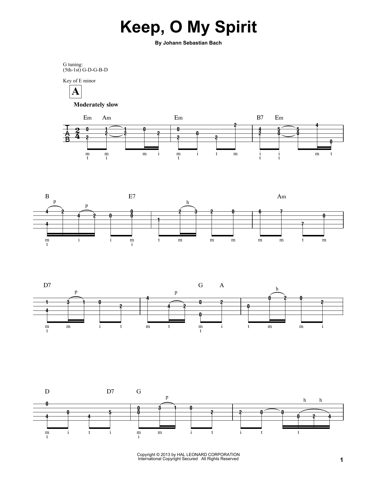 Keep, O My Spirit (Banjo Tab) von Mark Phillips