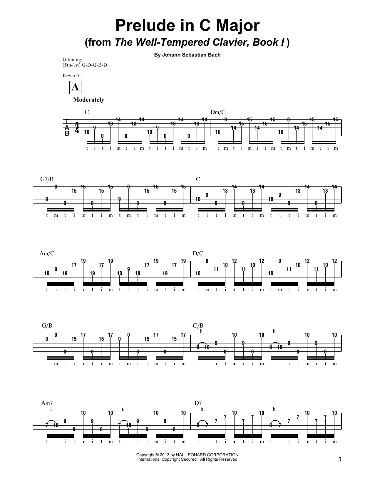 Prelude in C Major (Banjo Tab) von Mark Phillips