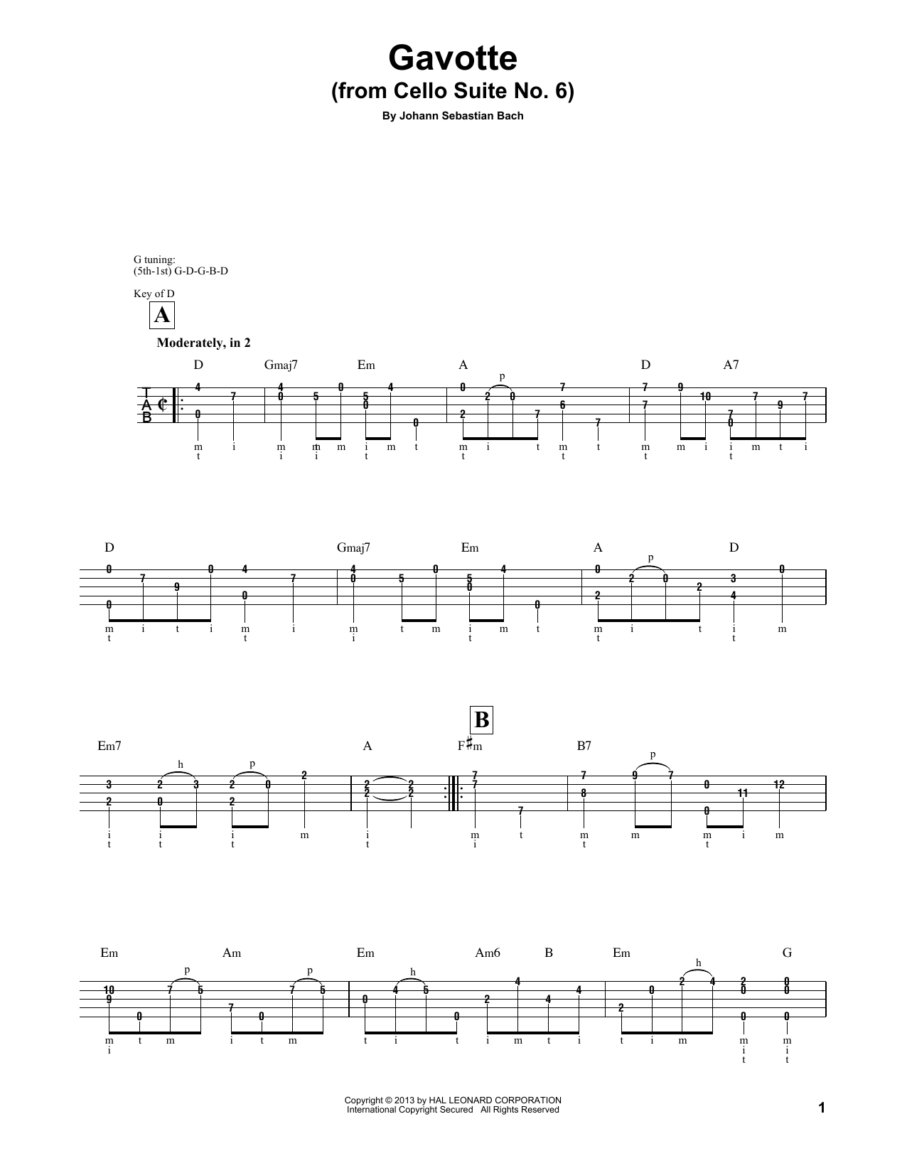 Cello Suite No. 6, BWV 1012 