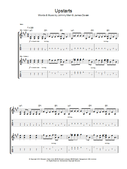 Upstarts (Guitar Tab) von Johnny Marr