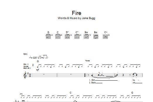 Fire (Guitar Tab) von Jake Bugg