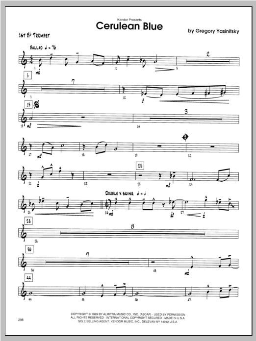Cerulean Blue - Trumpet 1 (Jazz Ensemble) von Yasinitsky