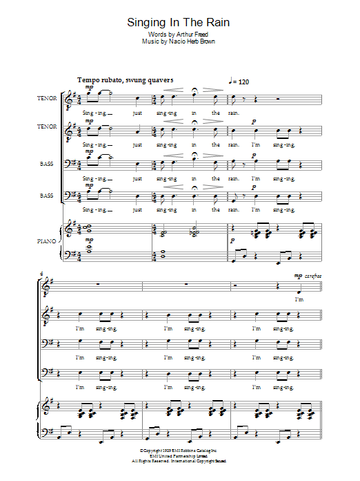 Singin' In The Rain (Piano, Vocal & Guitar Chords) von Gene Kelly