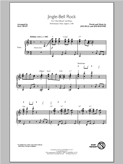 Jingle Bell Rock (3-Part Mixed Choir) von Mac Huff