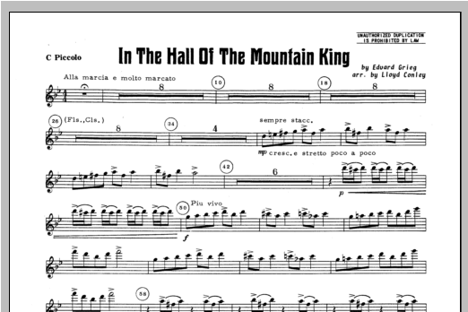 In the Hall of the Mountain King - C Piccolo (Concert Band) von Lloyd Conley