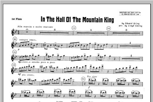 In the Hall of the Mountain King - Flute 1 (Concert Band) von Lloyd Conley