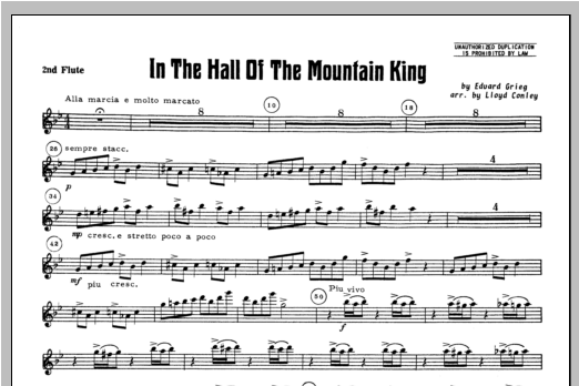 In the Hall of the Mountain King - Flute 2 (Concert Band) von Lloyd Conley