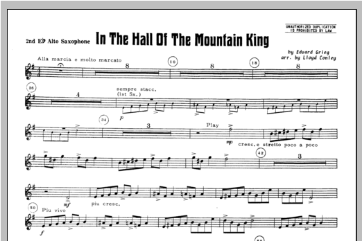 In the Hall of the Mountain King - Alto Sax 2 (Concert Band) von Lloyd Conley