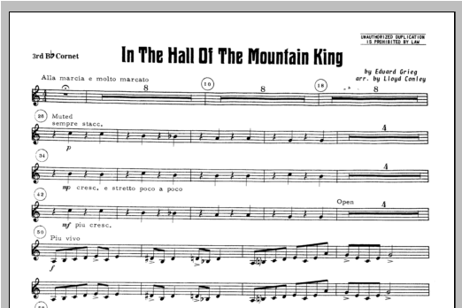 In the Hall of the Mountain King - Bb Cornet 3 (Concert Band) von Lloyd Conley