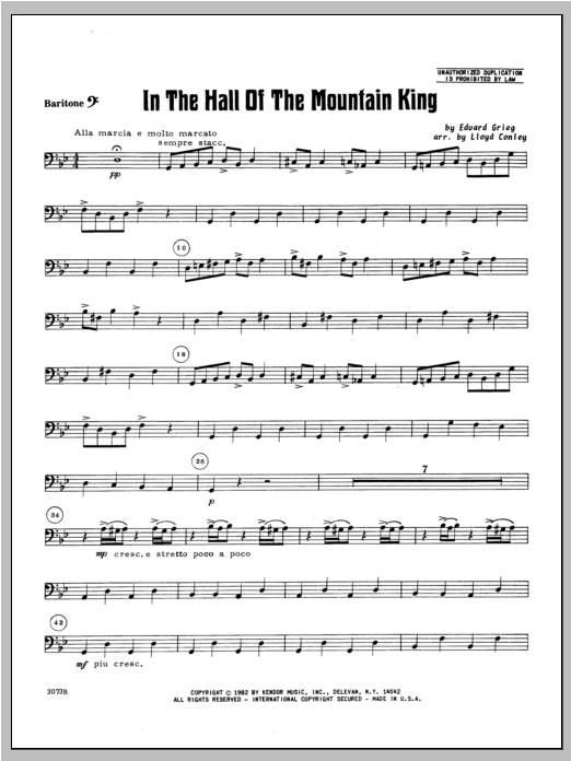 In the Hall of the Mountain King - Baritone B.C. (Concert Band) von Lloyd Conley