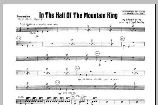 In the Hall of the Mountain King - Aux Percussion (Concert Band) von Lloyd Conley