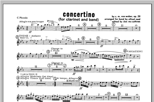 Concertino - Piccolo (Concert Band) von Weber