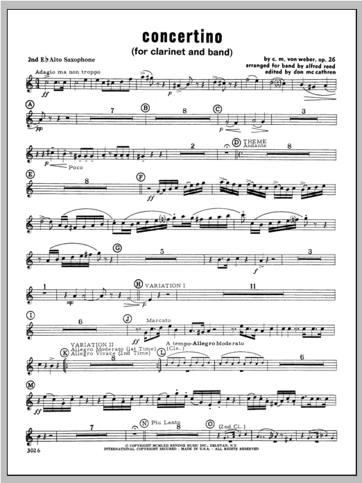 Concertino - Alto Sax 2 (Concert Band) von Weber
