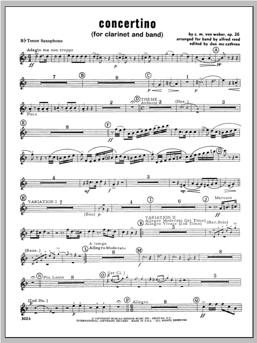 Concertino - Tenor Sax (Concert Band) von Weber