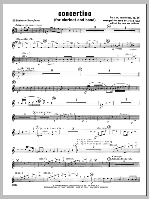Concertino - Baritone Sax (Concert Band) von Weber