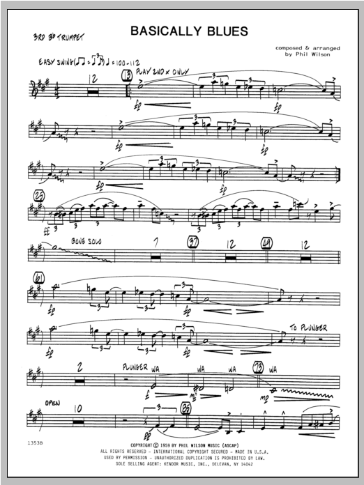 Basically Blues - Trumpet 3 (Jazz Ensemble) von WILSON