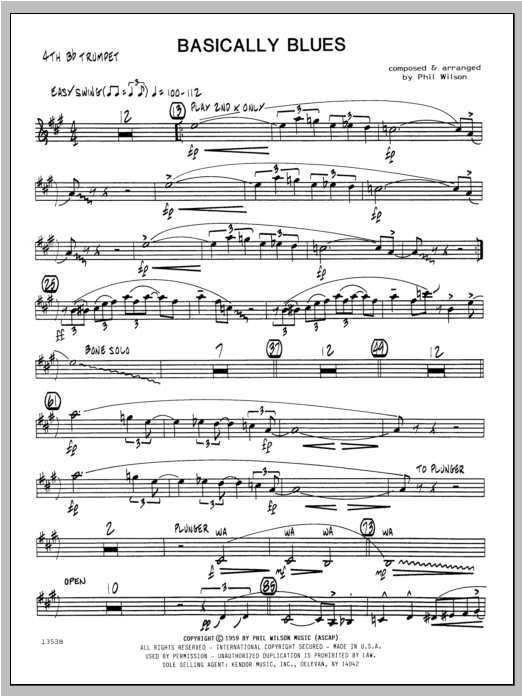 Basically Blues - Trumpet 4 (Jazz Ensemble) von WILSON