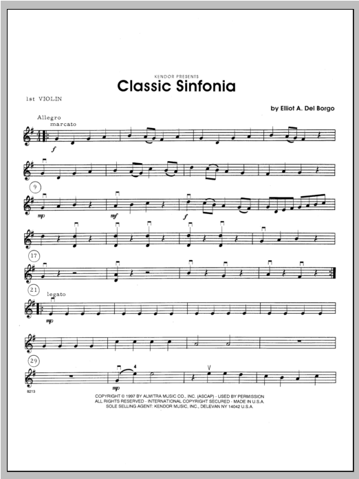Classic Sinfonia - Violin 1 (Orchestra) von Del Borgo