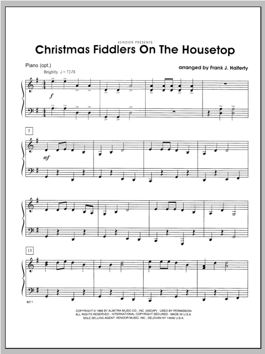 Christmas Fiddlers On The Housetop - Piano (Orchestra) von Halferty