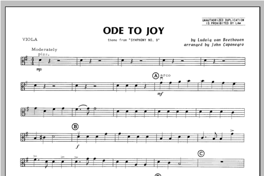 Ode To Joy - Viola (Orchestra) von Caponegro