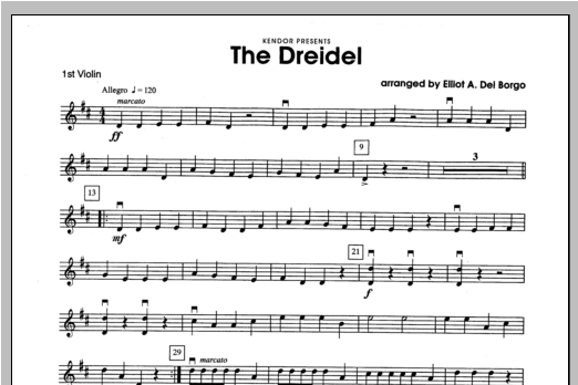 Dreidel, The - Violin 1 (Orchestra) von Del Borgo