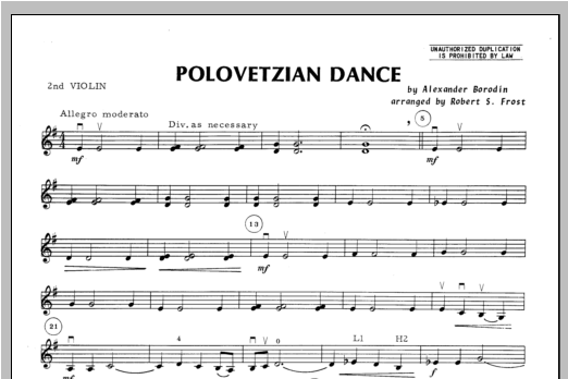 Polovetzian Dance - Violin 2 (Orchestra) von Frost