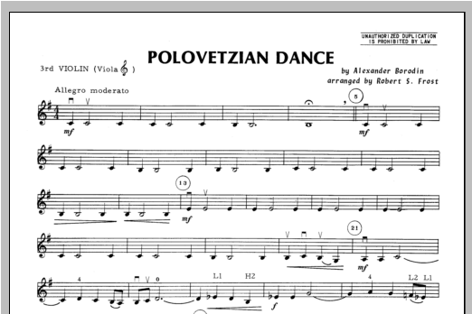Polovetzian Dance - Violin 3 (Orchestra) von Frost