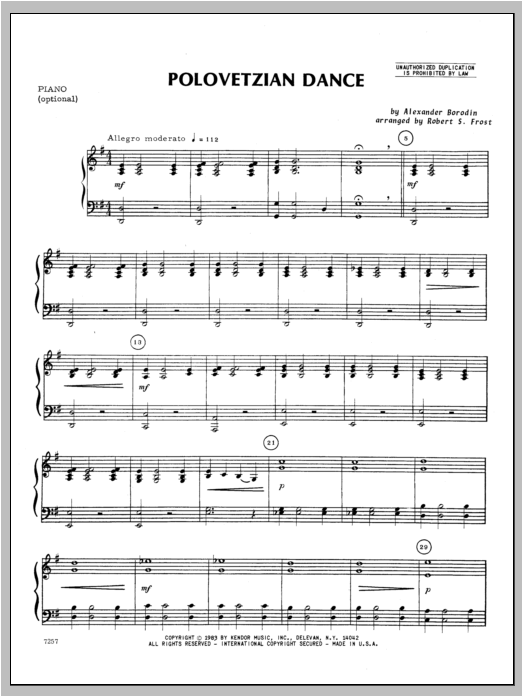 Polovetzian Dance - Piano (Orchestra) von Frost