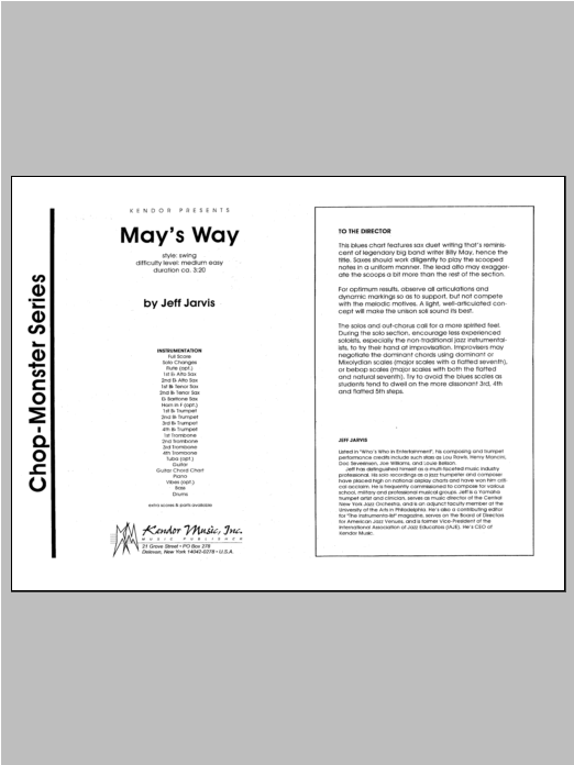 May's Way - Full Score (Jazz Ensemble) von Jarvis
